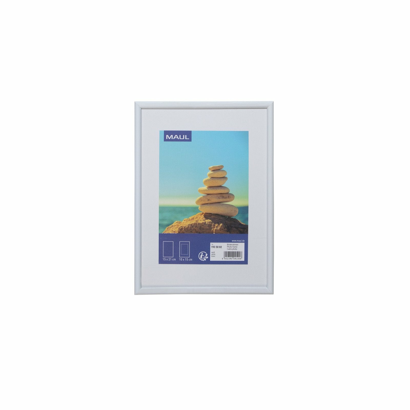 MAUL Bilderrahmen – für 15 × 21 cm – MDF & Kunststoff, Weiss