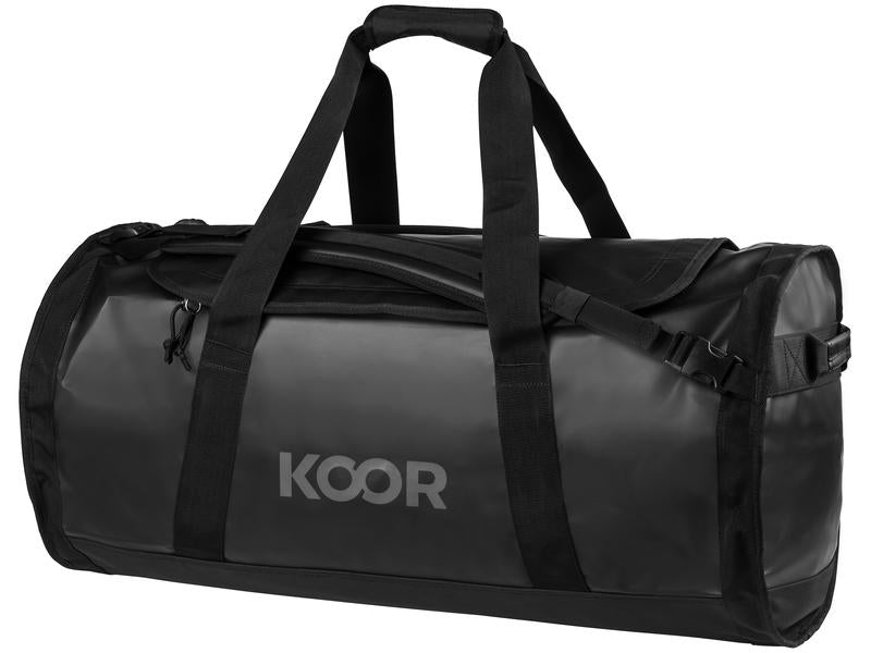KOOR Sporttasche Sooma – 70 l, aus rPET, schwarz, 38,5 × 38,5 × 73 cm