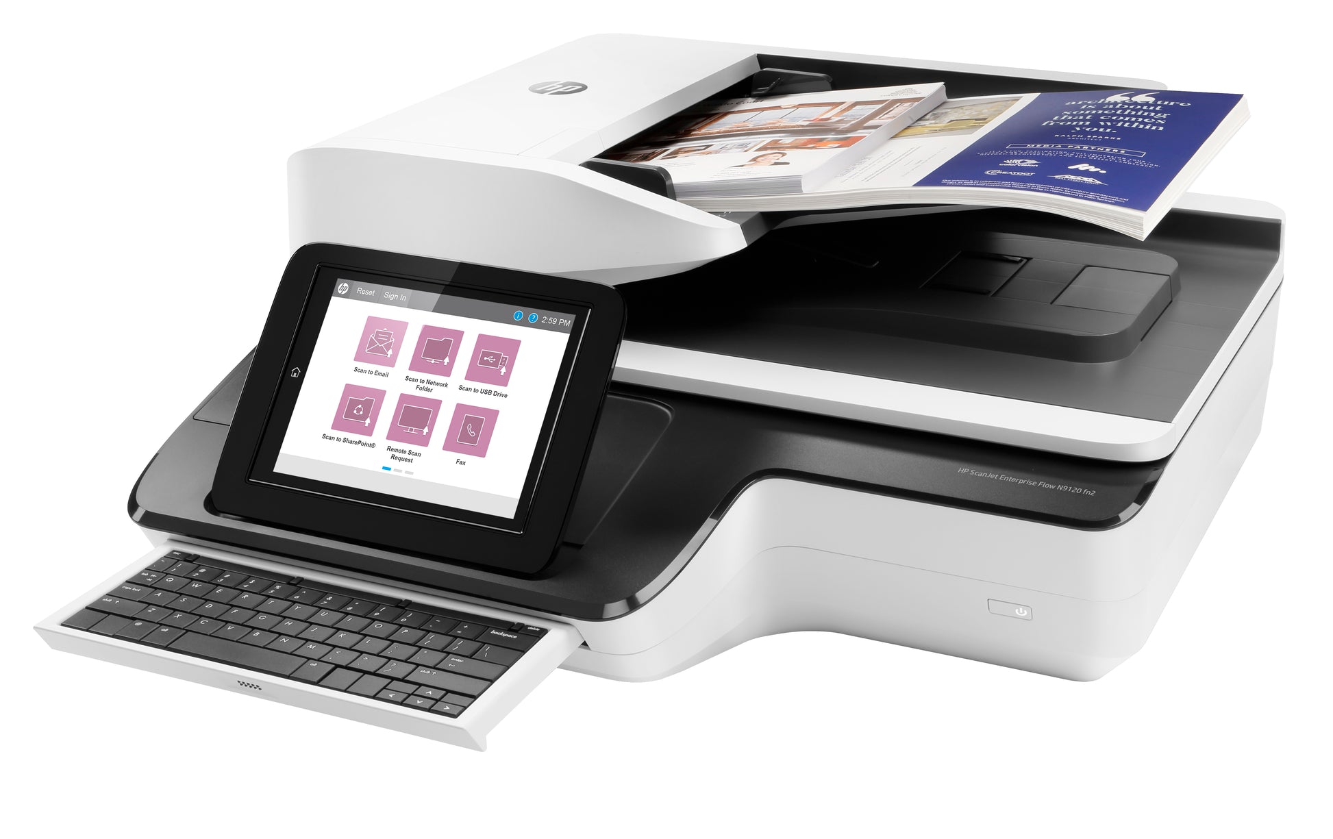 HP ScanJet Enterprise Flow N9120 – Flachbett + ADF, A3, Duplex, 120 ppm, ADF 200 Blatt, LAN