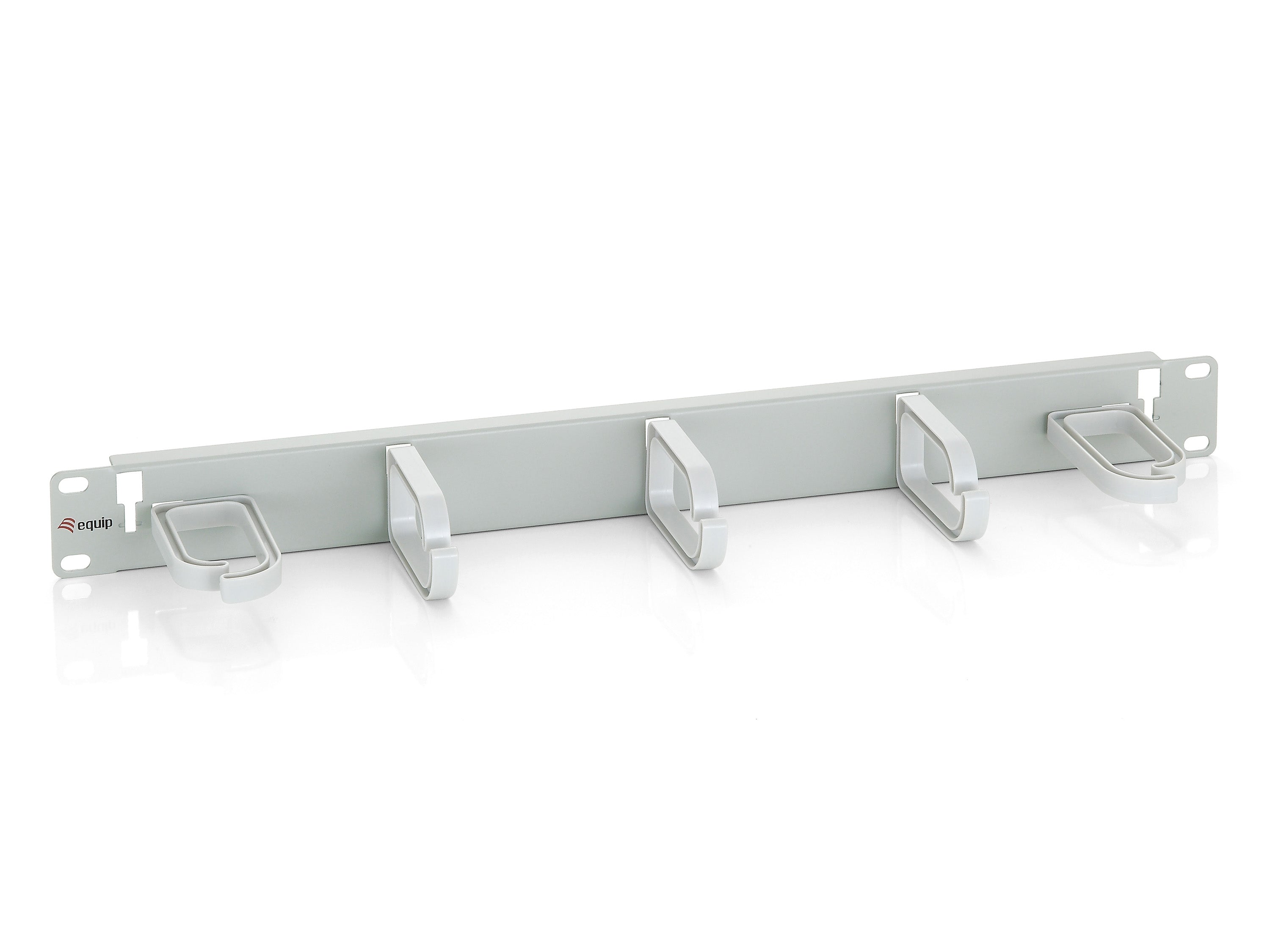 Equip 19" 1U Rangierpanel, Kunststoff/Stahl, 483×87,4×44,5 mm – Grau