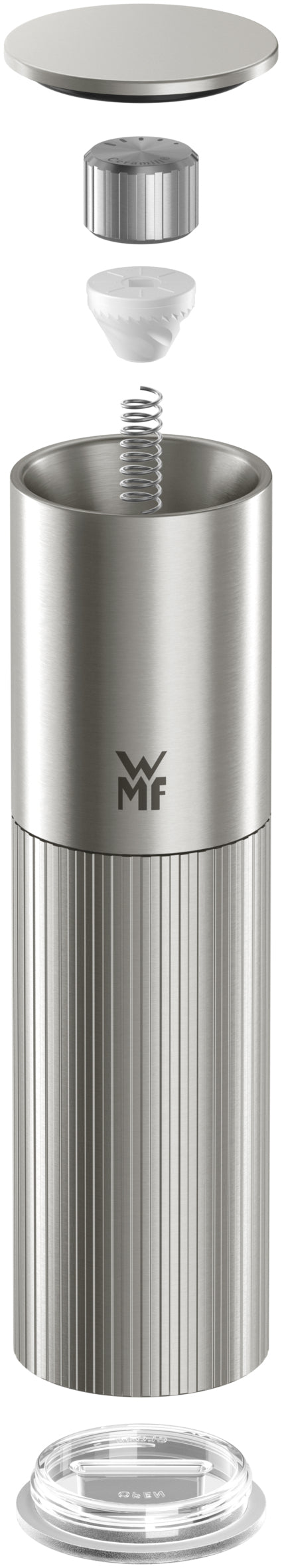 WMF Salz-/Pfeffermühle 20,5 cm, Edelstahl/Keramik, Silber, mit Keramikmahlwerk