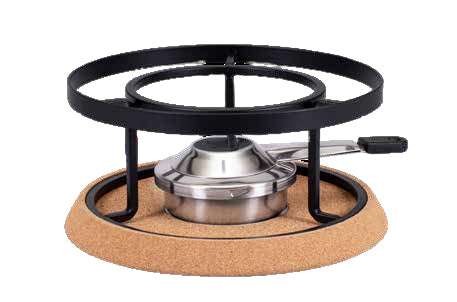 Kadastar Rechaud Ø 22 cm × 10 cm, Edelstahl/Kork, Schwarz, Pastenbrenner