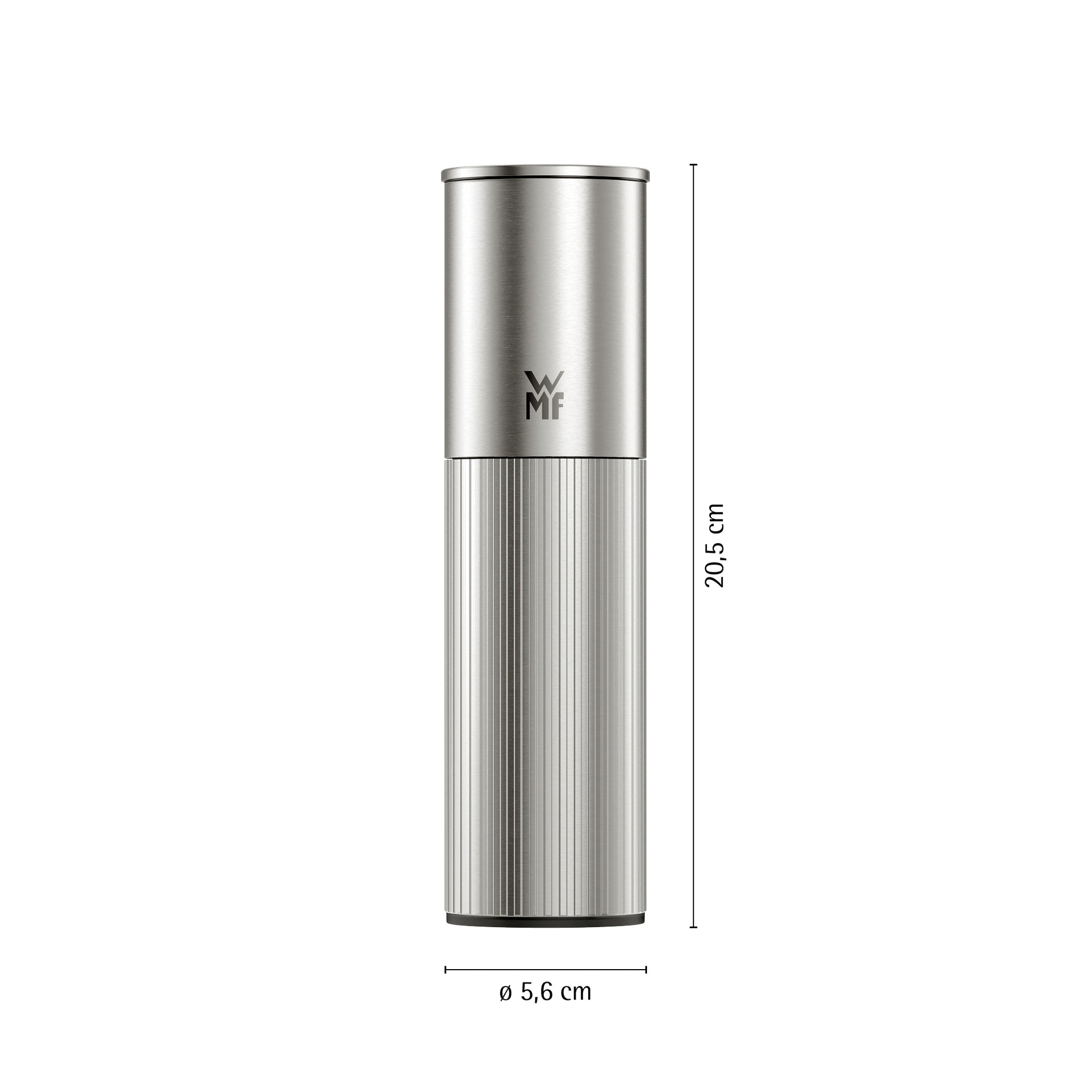 WMF Salz-/Pfeffermühle 20,5 cm, Edelstahl/Keramik, Silber, mit Keramikmahlwerk