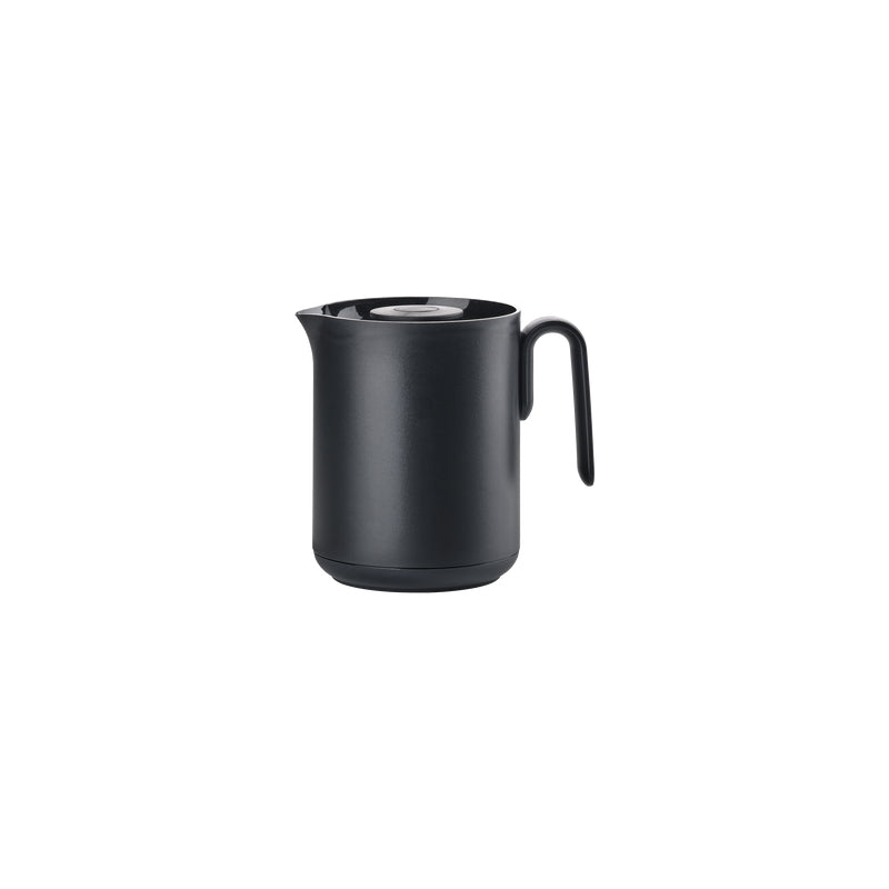 Zone Denmark Thermoskanne – 0,6 l, Ø 13,2 cm, H 17,0 cm, Kunststoff/Glas, Schwarz, Knopfdruckverschluss