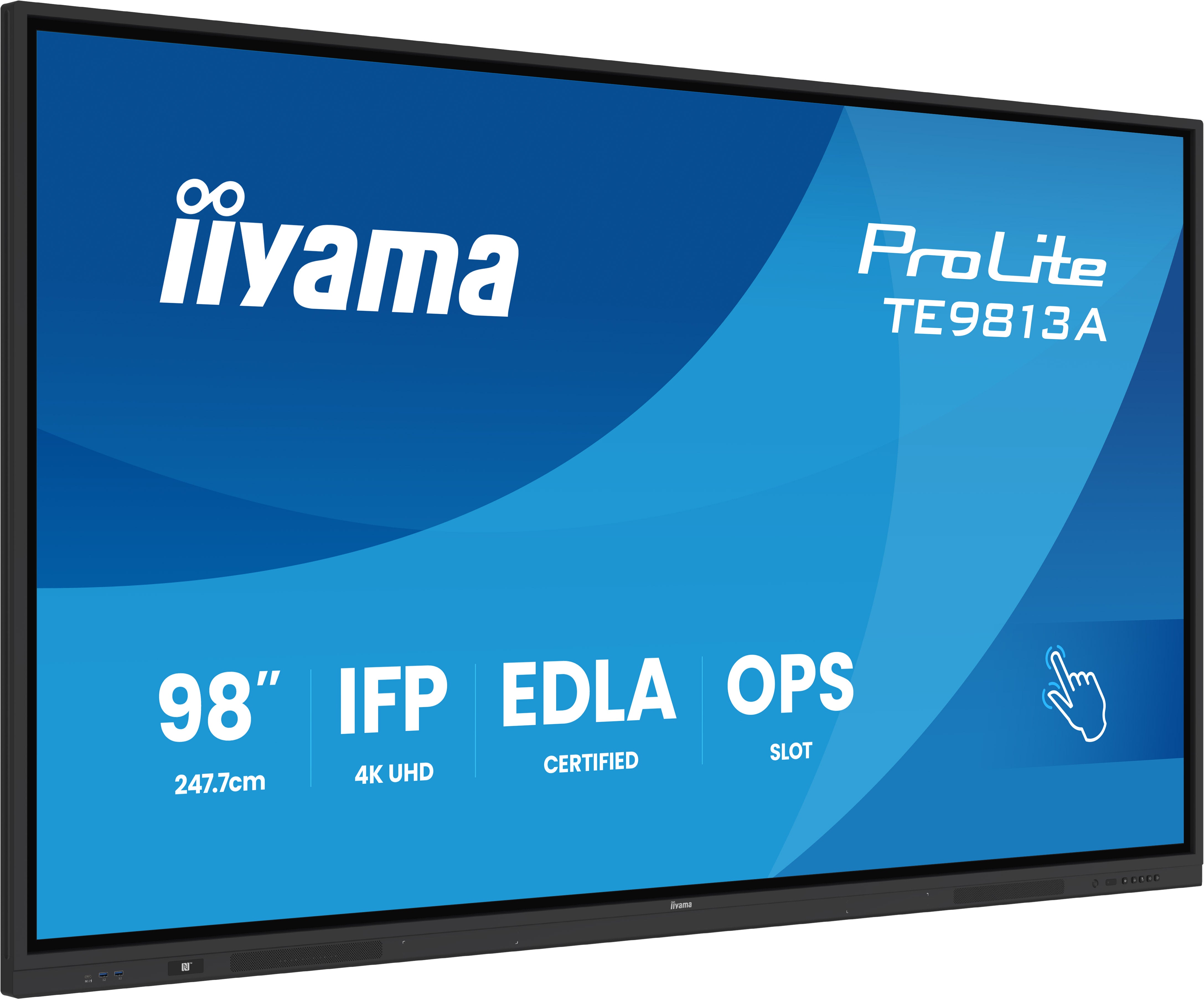 iiyama TE9813A-B2AG – 97" 4K Ultra HD Interaktives Display (Touch), IR-Touch, 500 cd/m², Android