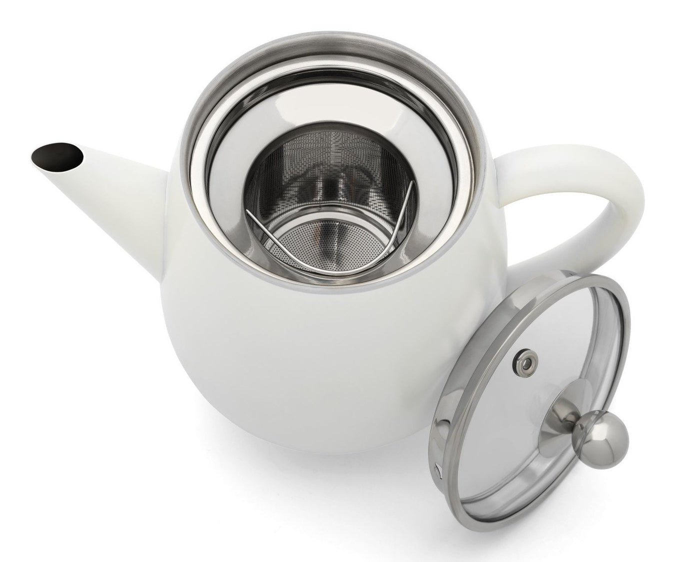 Bredemeijer Teekanne Duet Eva – 1,1 l, 23,0 × 14,5 × 19,5 cm, Edelstahl, mit Teefilter (Edelstahl)