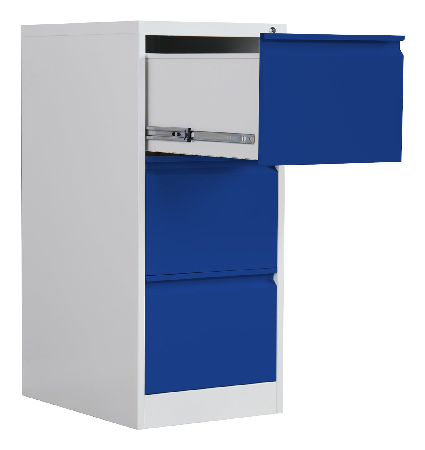 Phoenix Safe Co. FC1003GBK – Aktenschrank, 3 Schubladen, abschliessbar, Stahl, 450 × 620 × 1025 mm, Grau/Blau