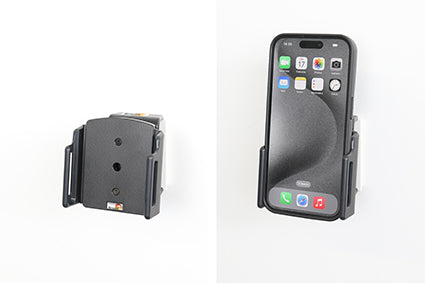 Brodit Auto-Halterung (passiv) – Neigbar 0–17°, 360° drehbar – Auto – für iPhone 15, iPhone 15 Pro – Schwarz