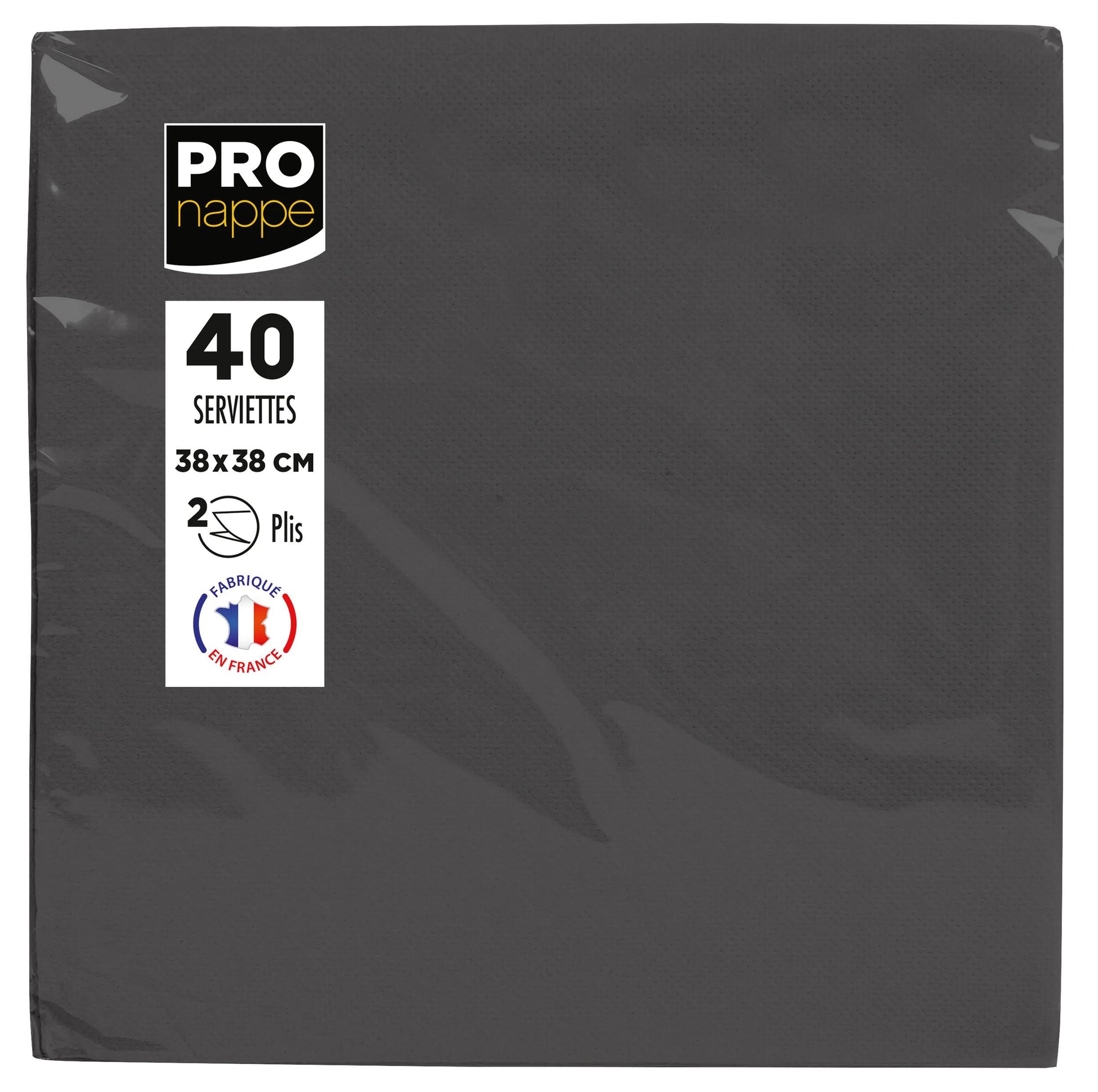 PRONAPPE Servietten, 38 × 38 cm, schwarz – FSC – 40 Stk.