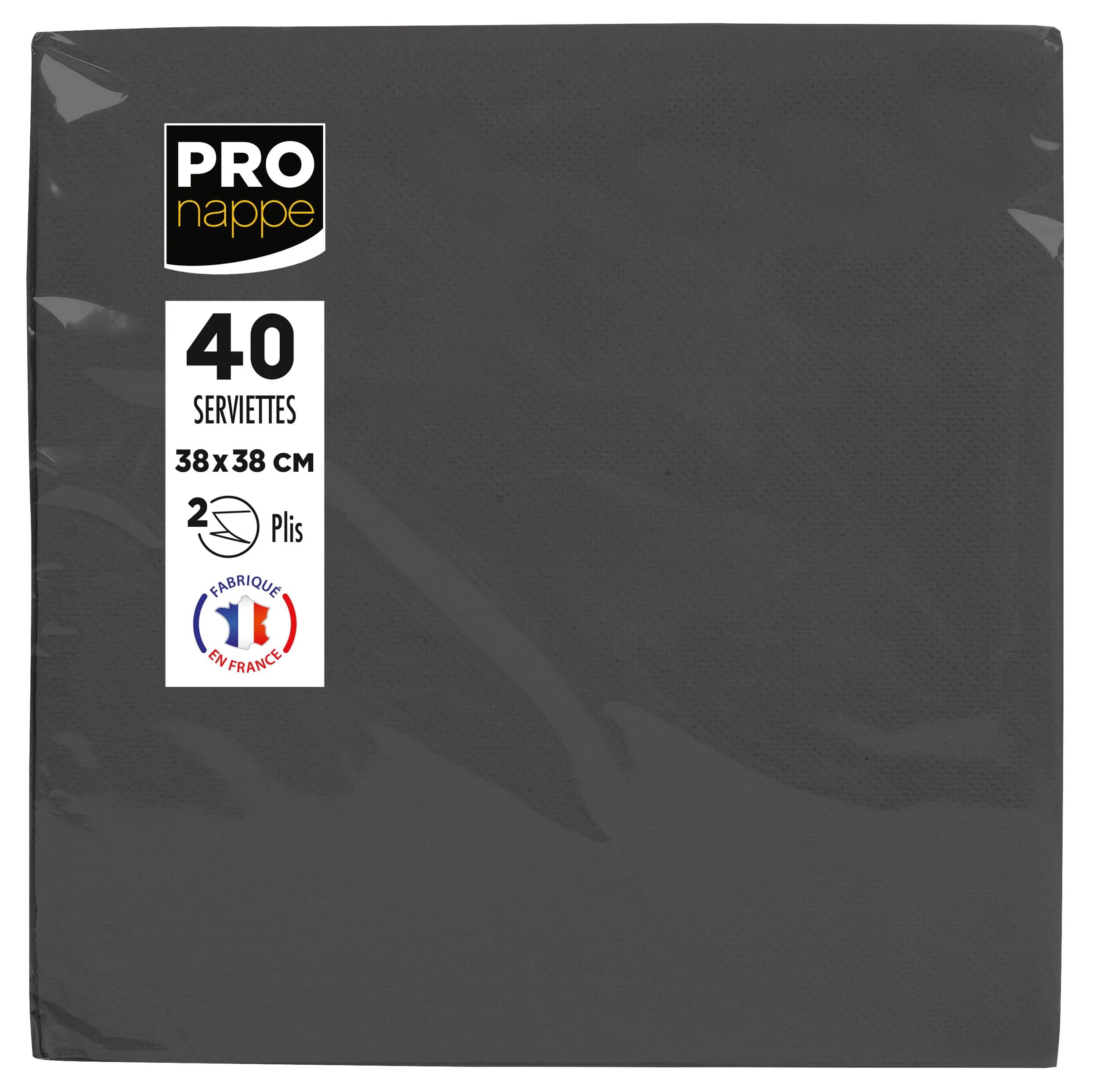PRONAPPE Servietten, 38 × 38 cm, schwarz – FSC – 40 Stk.