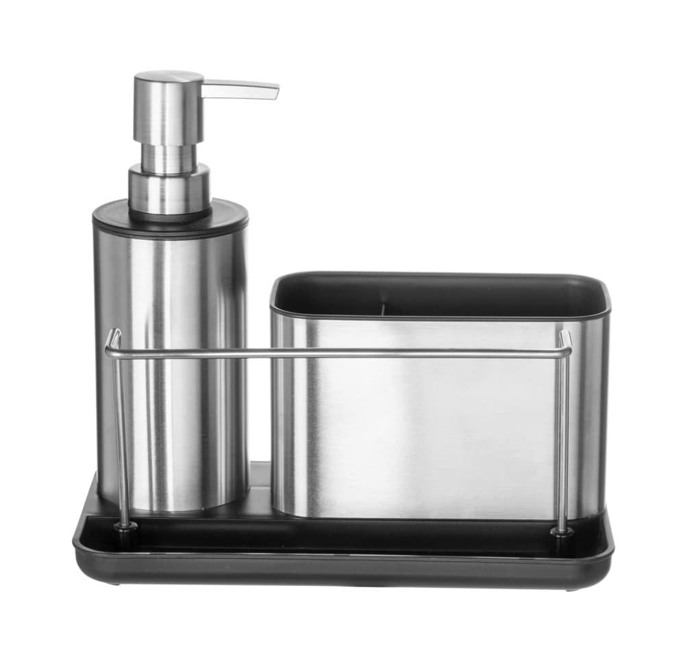 WENKO Utensilienhalter (wandmontiert) 21 × 11 × 18 cm, Edelstahl, Silber