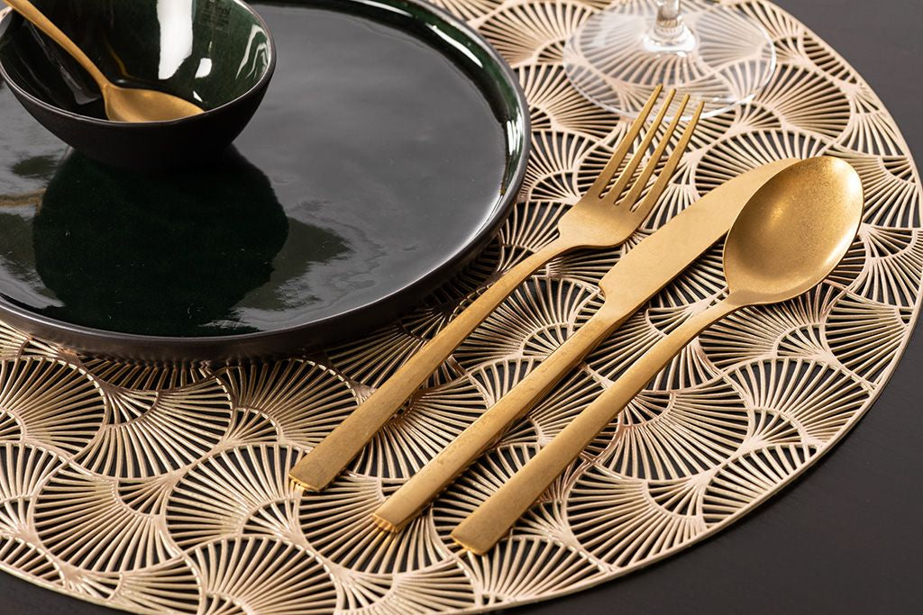 Tiseco Runde Tischdecke – Ø 38 cm, PVC, Silber, Capellini