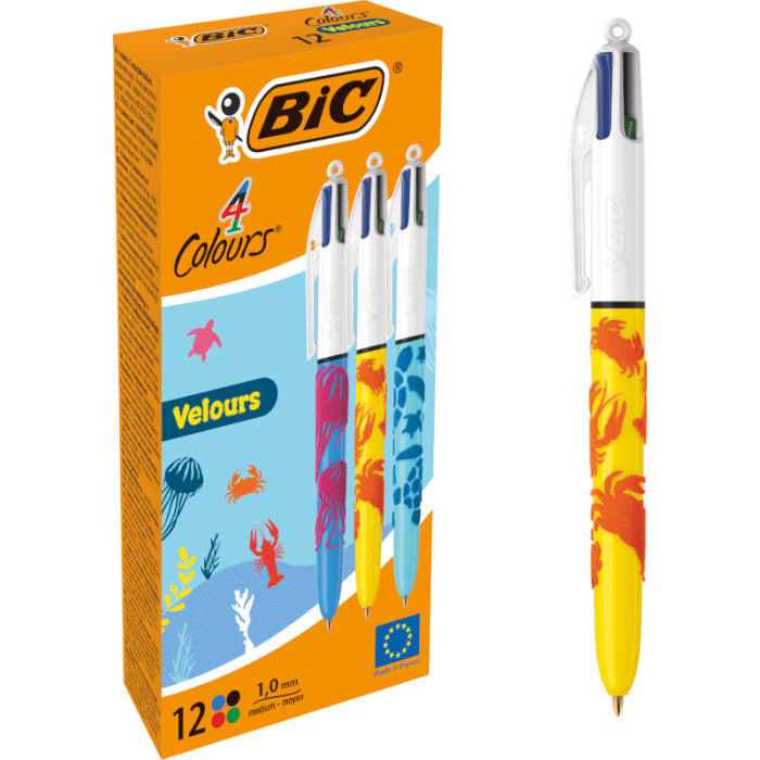 BIC 4 Farben Mineral Töne Multifunktionskugelschreiber – 4 Farben, Schiebe, nachfüllbar