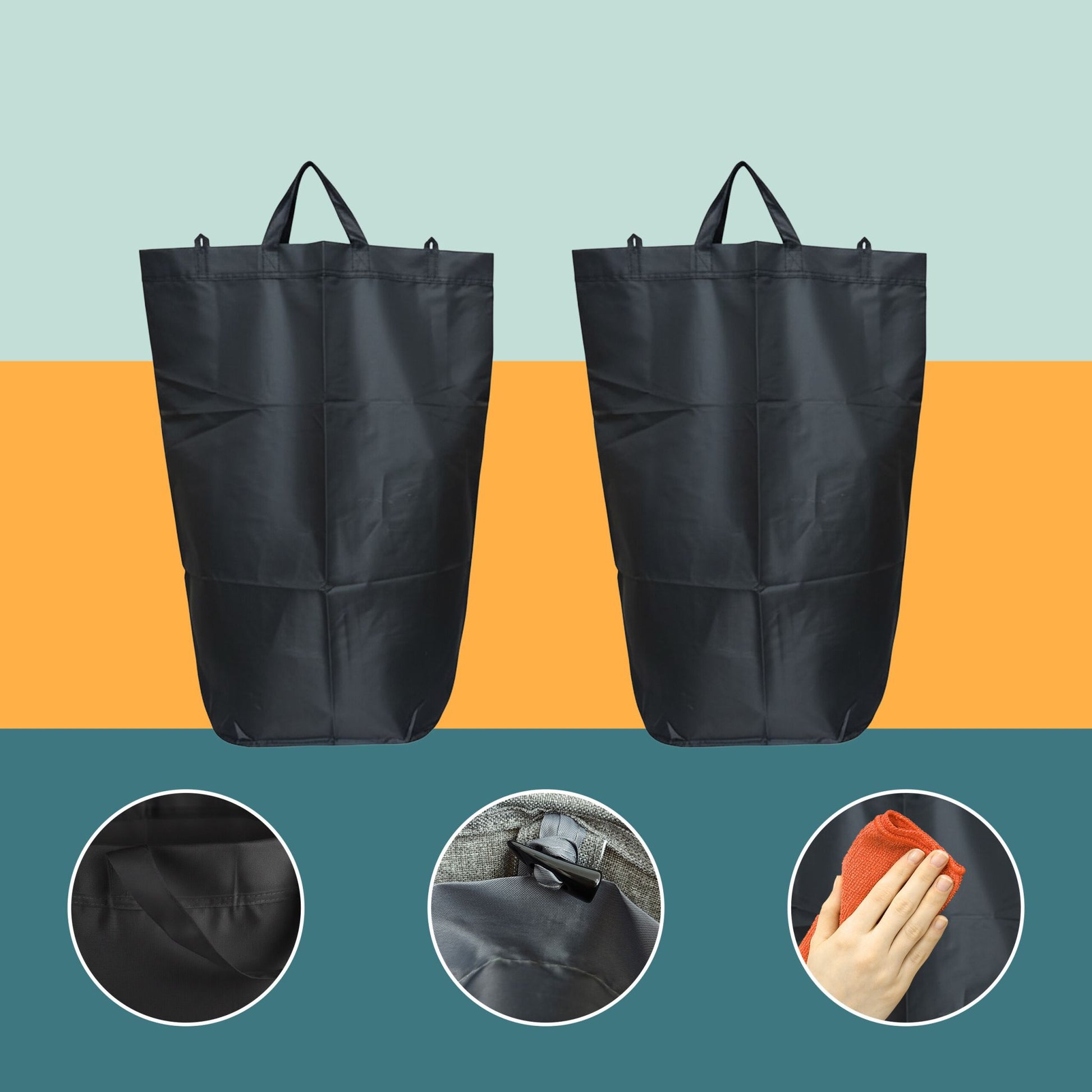Relaxdays Recyclingbox – 100 l – Polyester/Glasfaser, rechteckig – schwarz – abnehmbar, mit Griffen