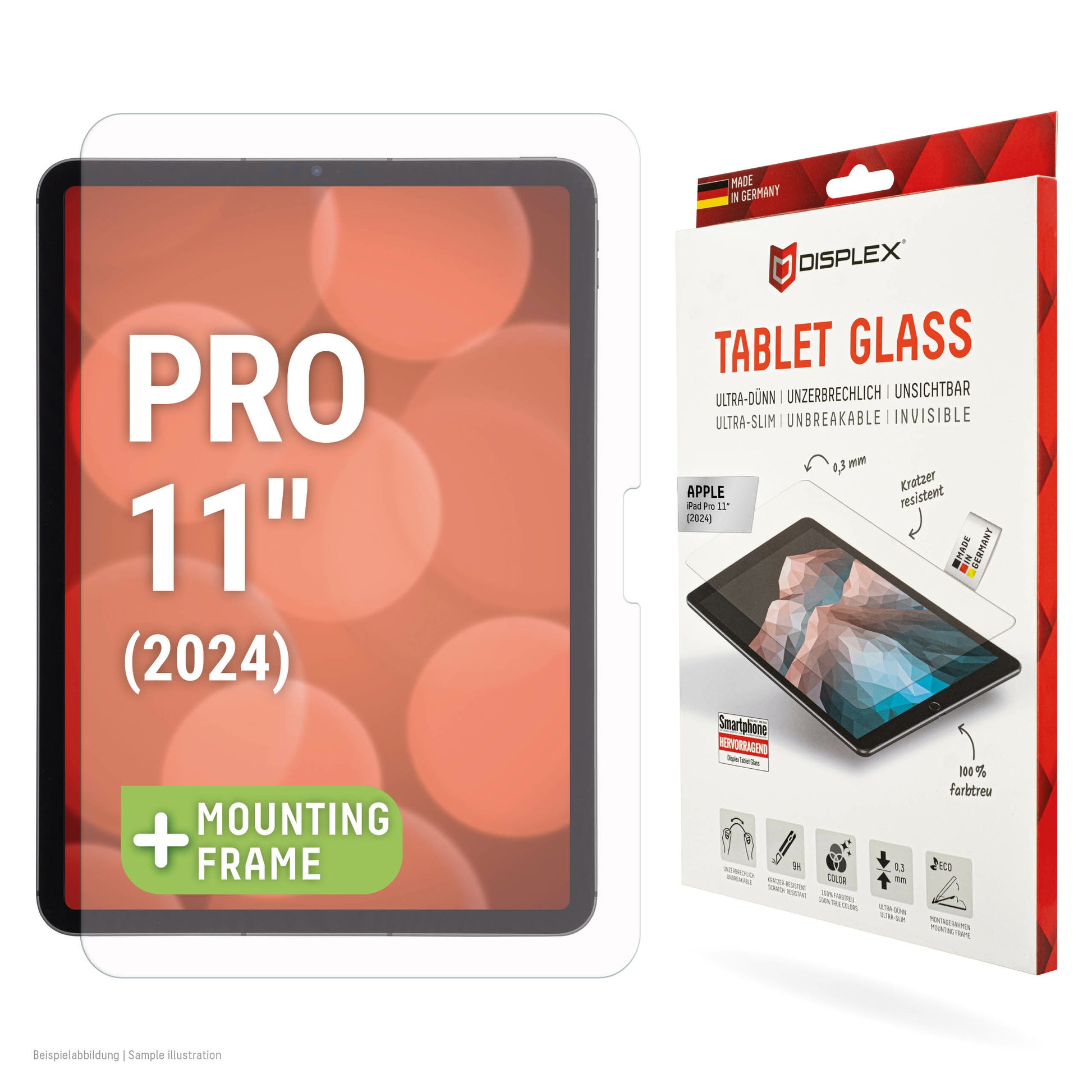 E.V.I. Panzerglas für iPad Pro 11" (5. Gen.) – 9H, Anti-Fingerprint