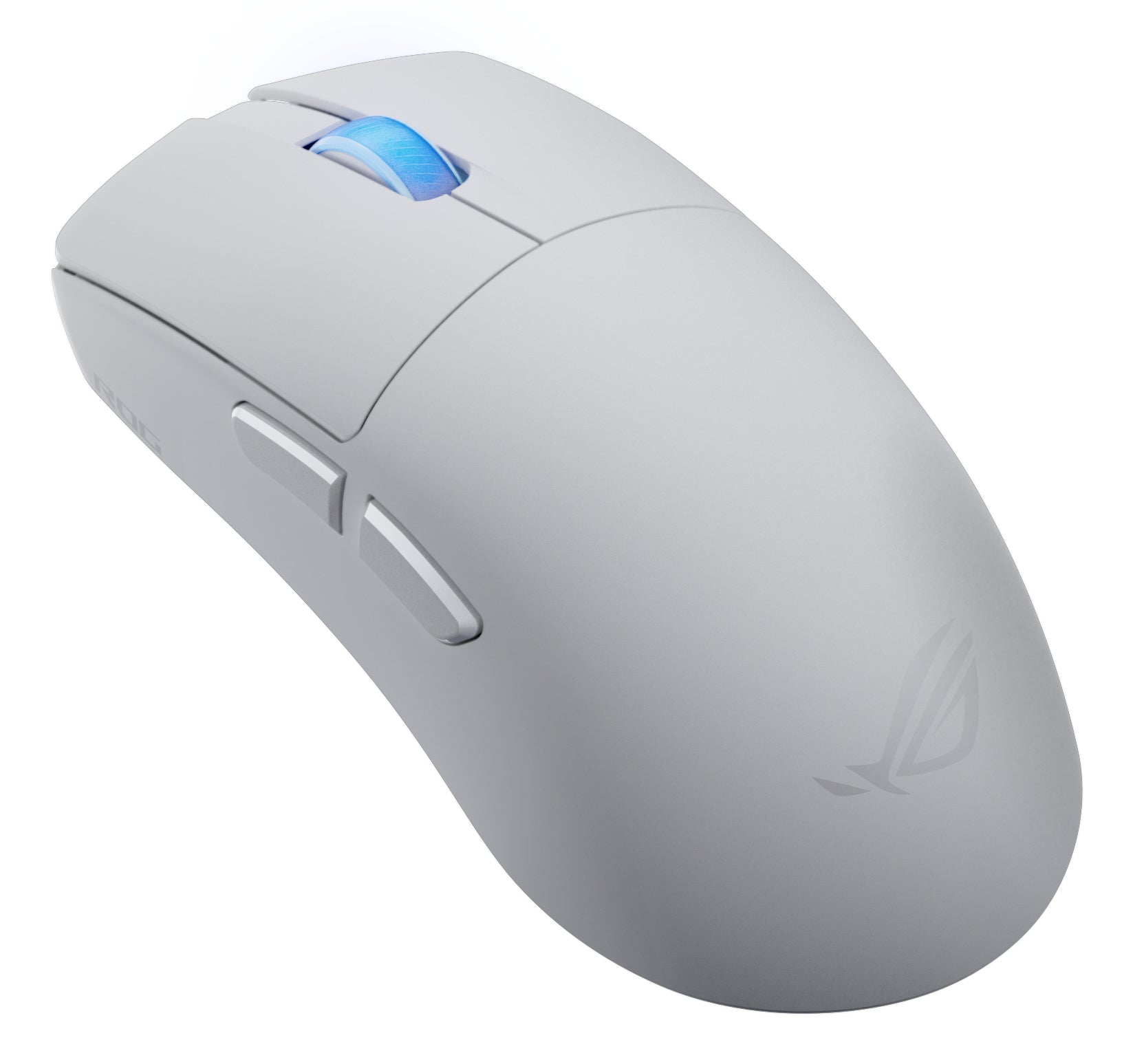 ASUS ROG Harpe II ACE WHT Gaming-Maus – kabellos, Bluetooth + 2,4 GHz, USB-A, 42'000 dpi, 2 Tasten, Weiss