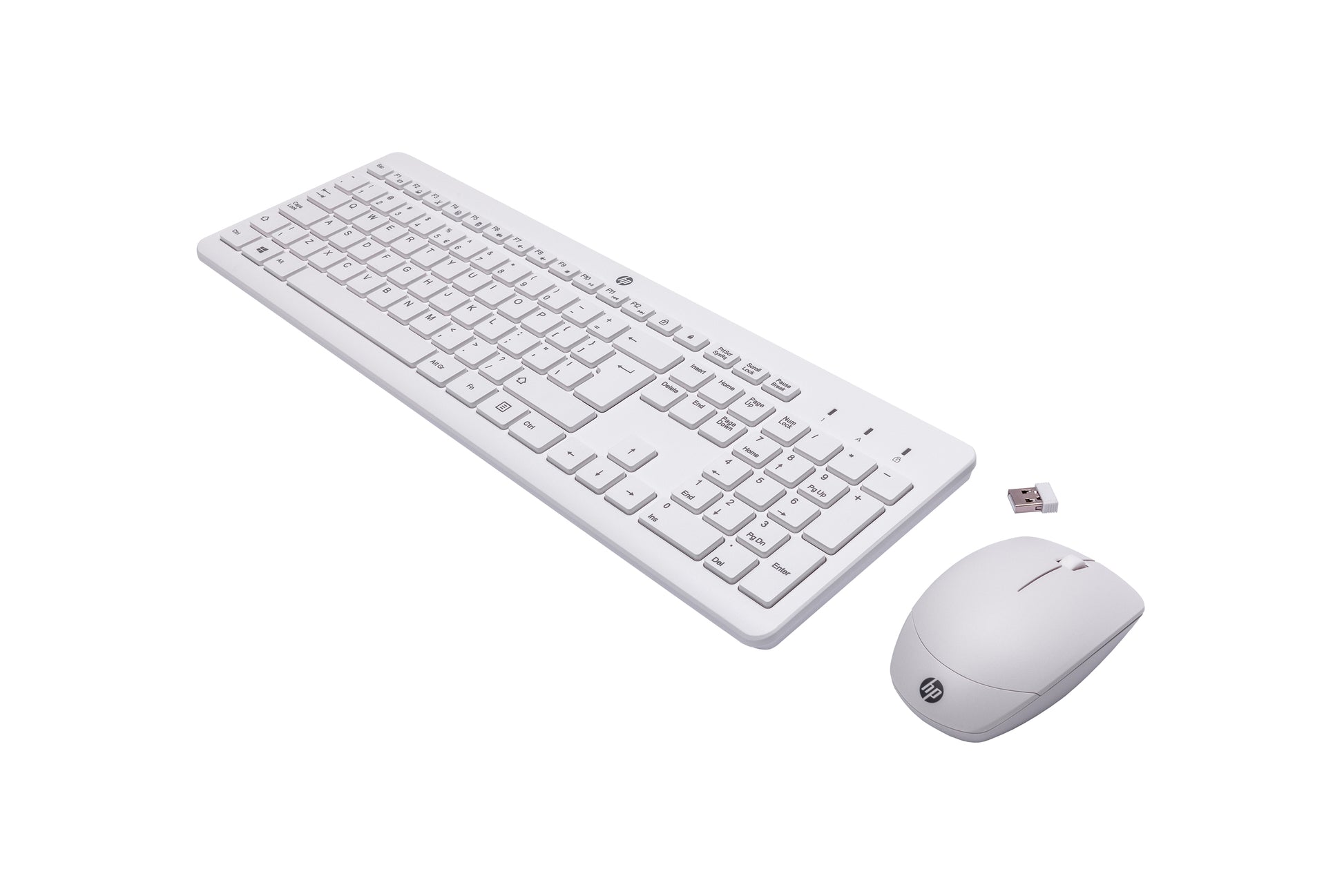 HP 230 Wireless – Tastatur-Maus-Set – QWERTY – RF 2,4 GHz, Full-Size, Membran, 1600 DPI, Weiss