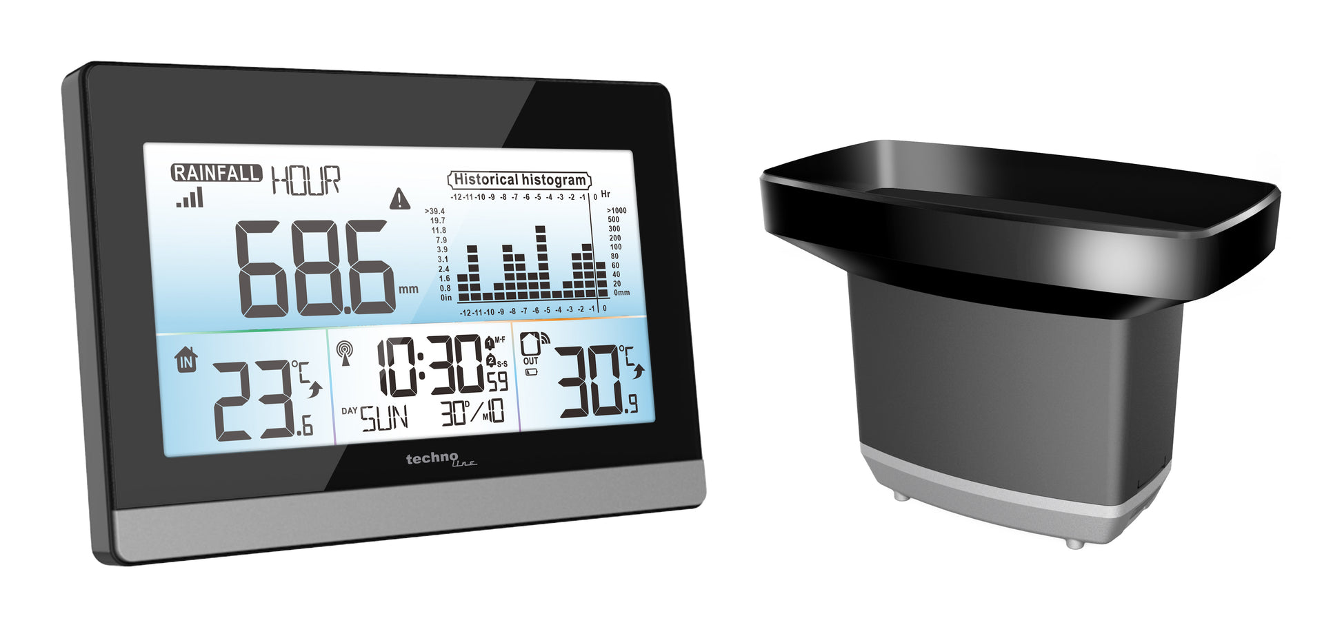 Technoline WS 9016 – Wetterstation, Temperaturanzeige, LCD-Display – Schwarz