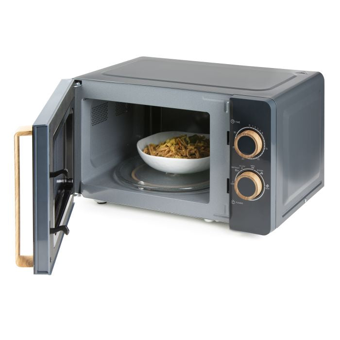 Domo Solo-Mikrowelle DO3320 – 20 l – 700 W – schwarz/holz