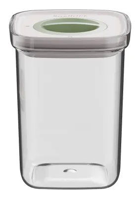 BergHOFF Vorratsdose 1 l, 11,5 × 11,5 × 15 cm, Kunststoff (SAN)/Silikon, transparent/grün