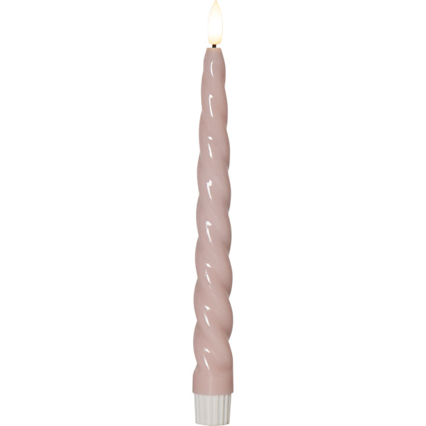 Star Trading LED Dinner Kerze – 2-teilig – Ø 2,1 × 24,5 cm – rosa, Timerfunktion