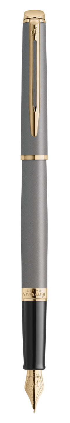 Waterman Hémisphère US Ed. – Mittlere Feder – für Rechts- & Linkshänder – Steingrau, Blau – Patronen/Konverter