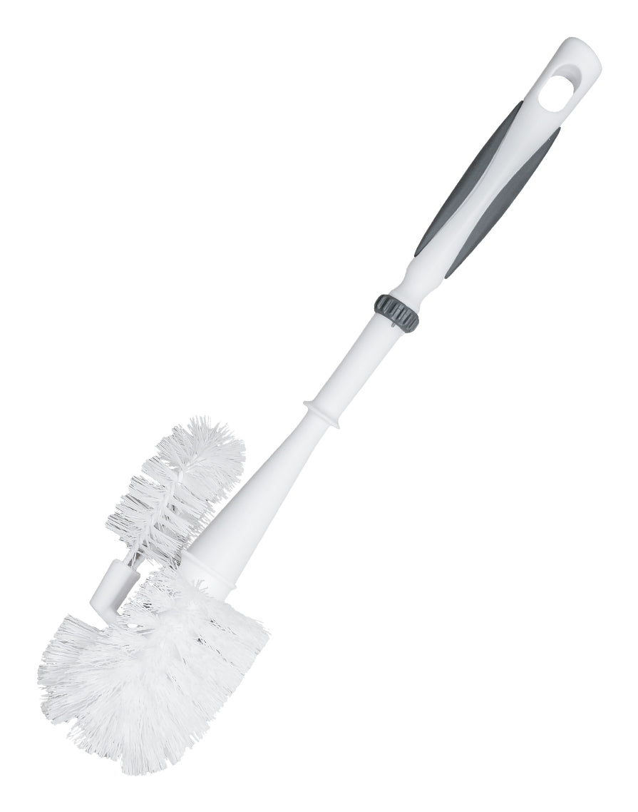 CREaCLEAN WC-Bürstenset – Polypropylen, weiss, grau, bodenstehend, Kopf austauschbar, H 36,2 cm, Ø 8 cm