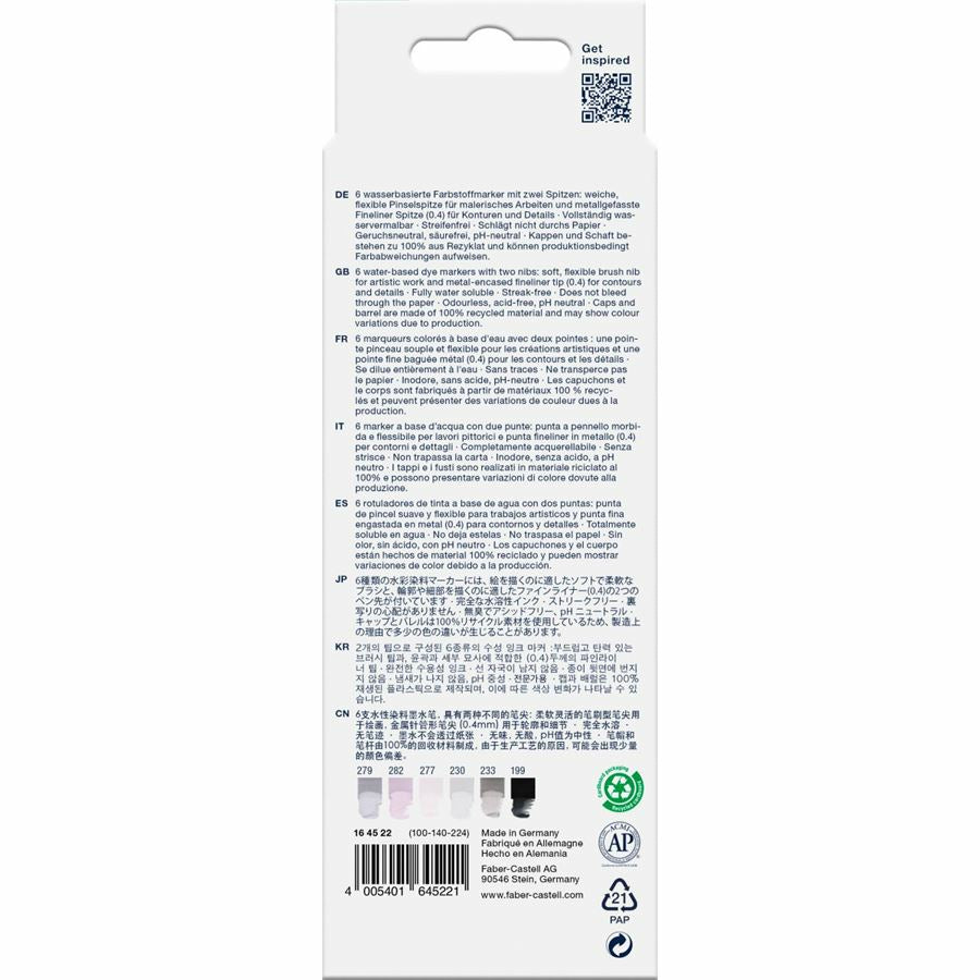 Faber-Castell Goldfaber Fineliner – 6er-Set – 6 Farben, sortiert