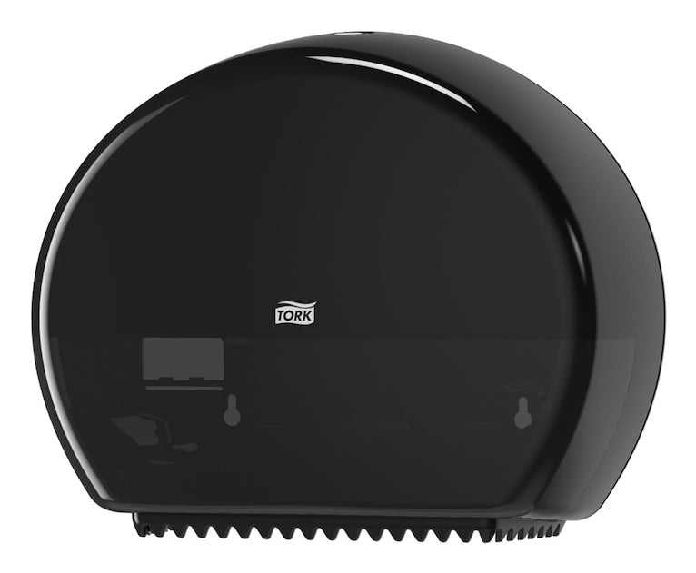Tork Toilettenpapierspender – Kunststoff, Schwarz, Mini Jumbo (T2), Abschliessbar, 13,2 × 34,5 × 27,5 cm