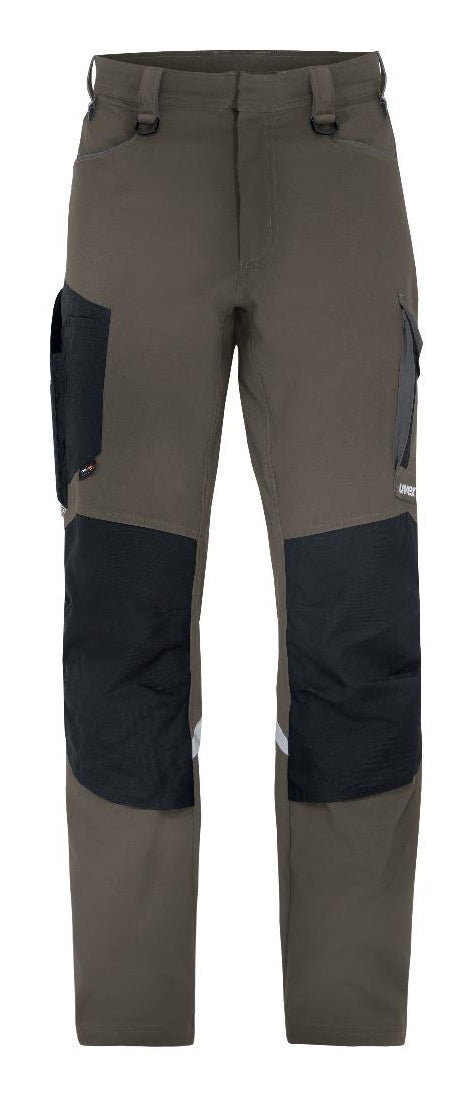 Uvex suXXeed craft Hose – Schwarz/Khaki, Polyester/Elastan, 4-Wege-Stretch, Knieschutz, Reflektierend