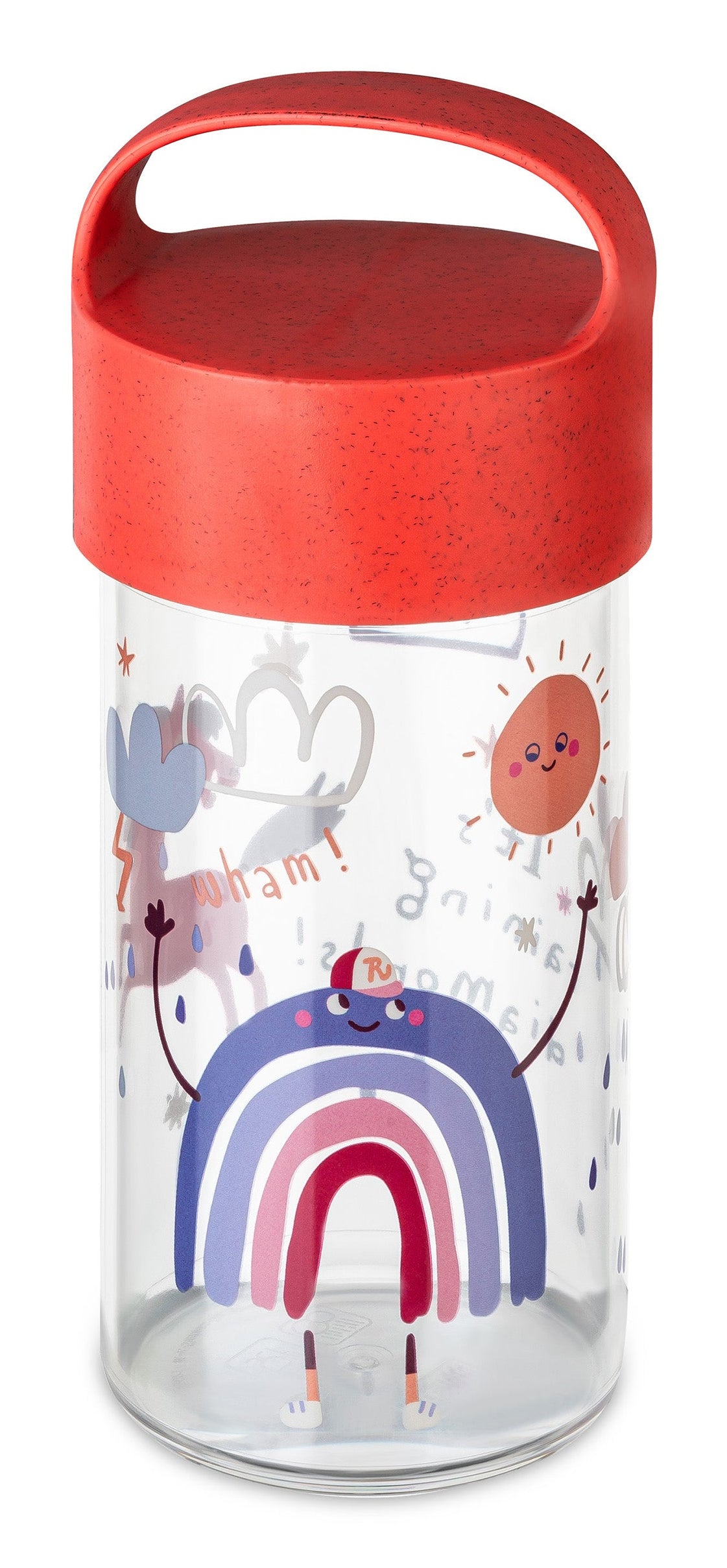 Koziol DREAMS Snack- & Trinkflasche 500 ml – Biozirkulärer Kunststoff, für Kinder, Regenbogen