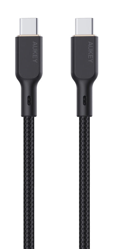 AUKEY USB-C auf USB-C Kabel – USB 2.0 (480 Mbit/s) – 1,8 m – PD 100 W – Geflochtenes Nylon – Schwarz