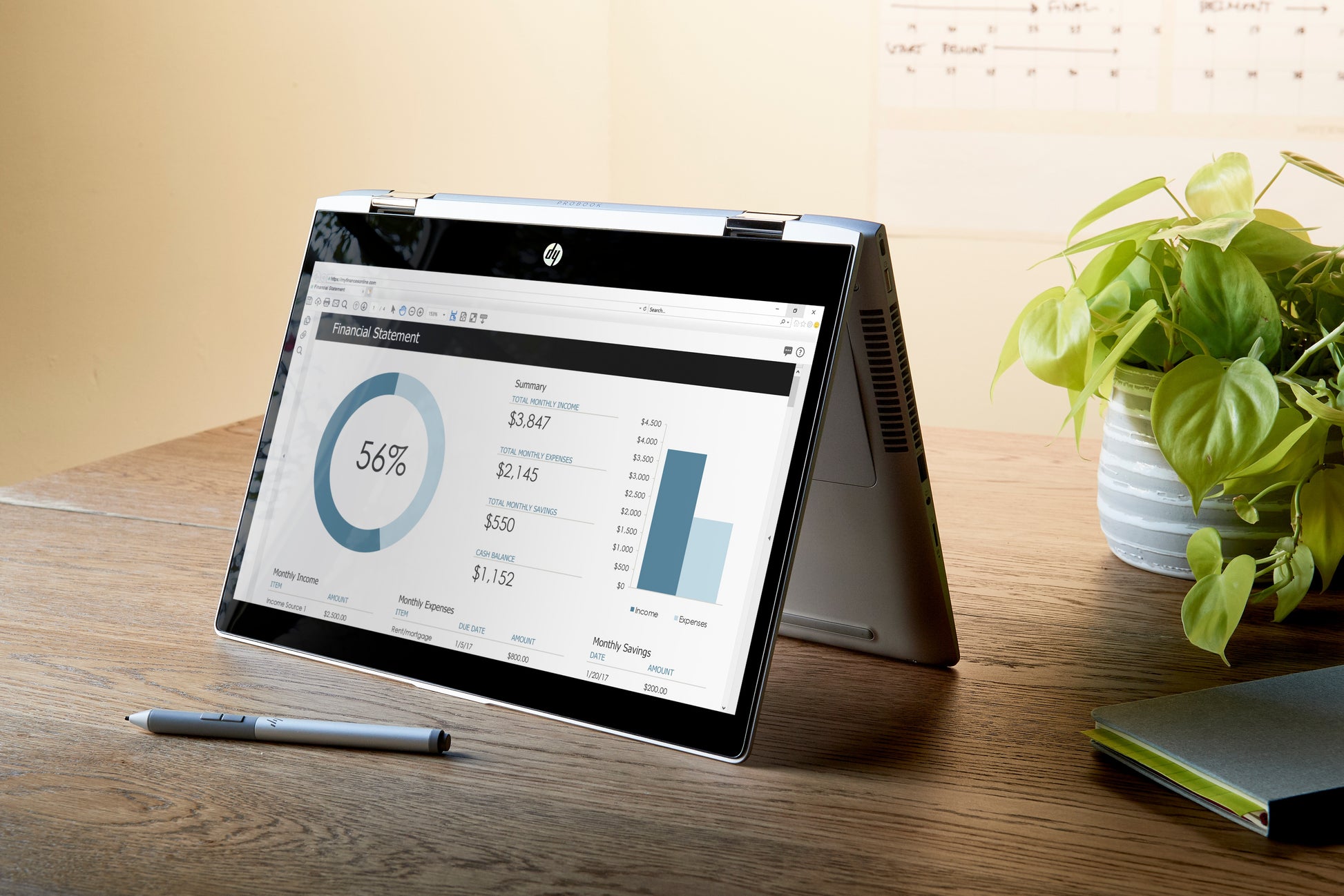 HP Wiederaufladbarer Active Pen G3 Active Pen – für HP EliteBook x360, Elite x2 und ZBook Studio (Auswahl), grau