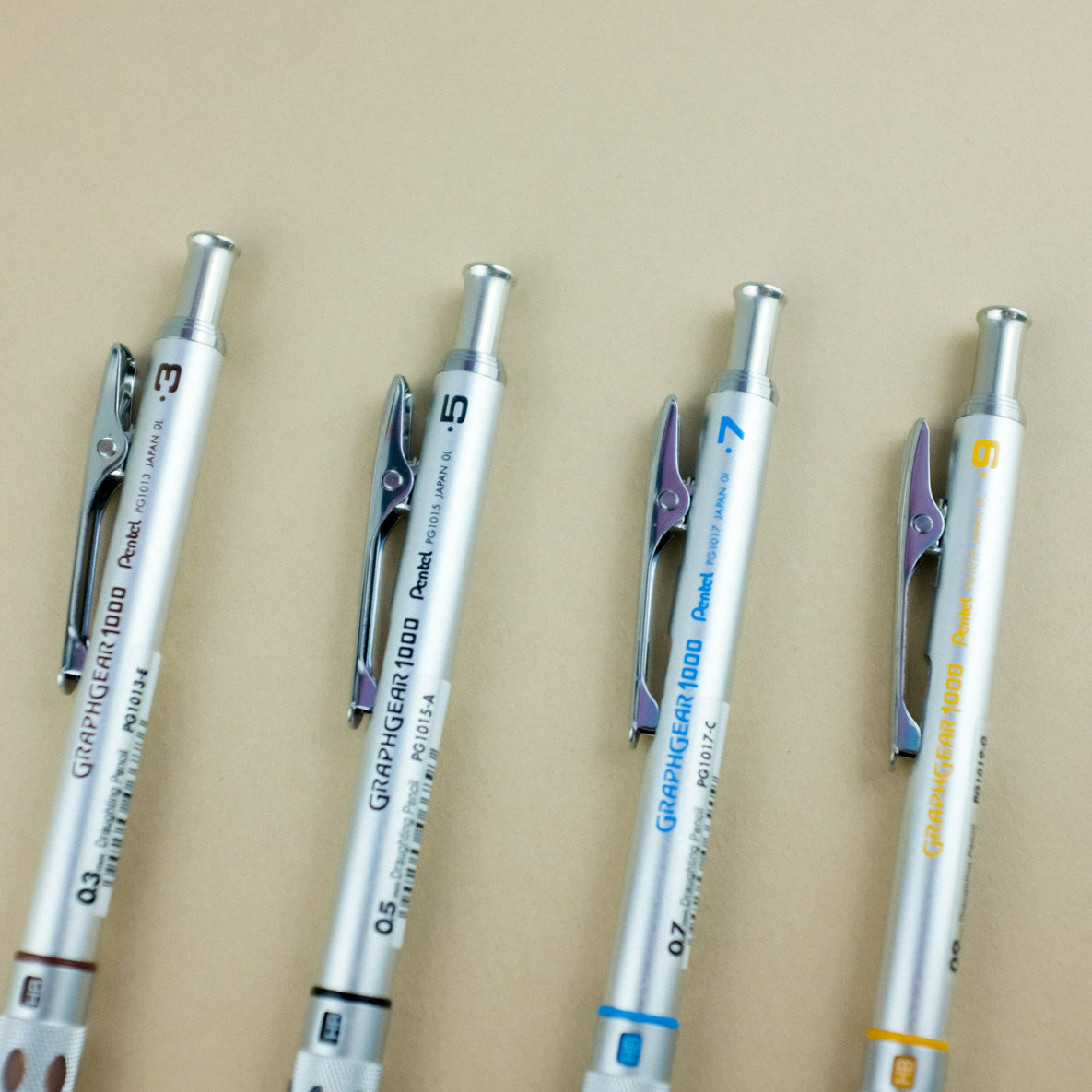 Pentel Graphgear 1000 Druckbleistift – 0,7 mm, Metall, Silber