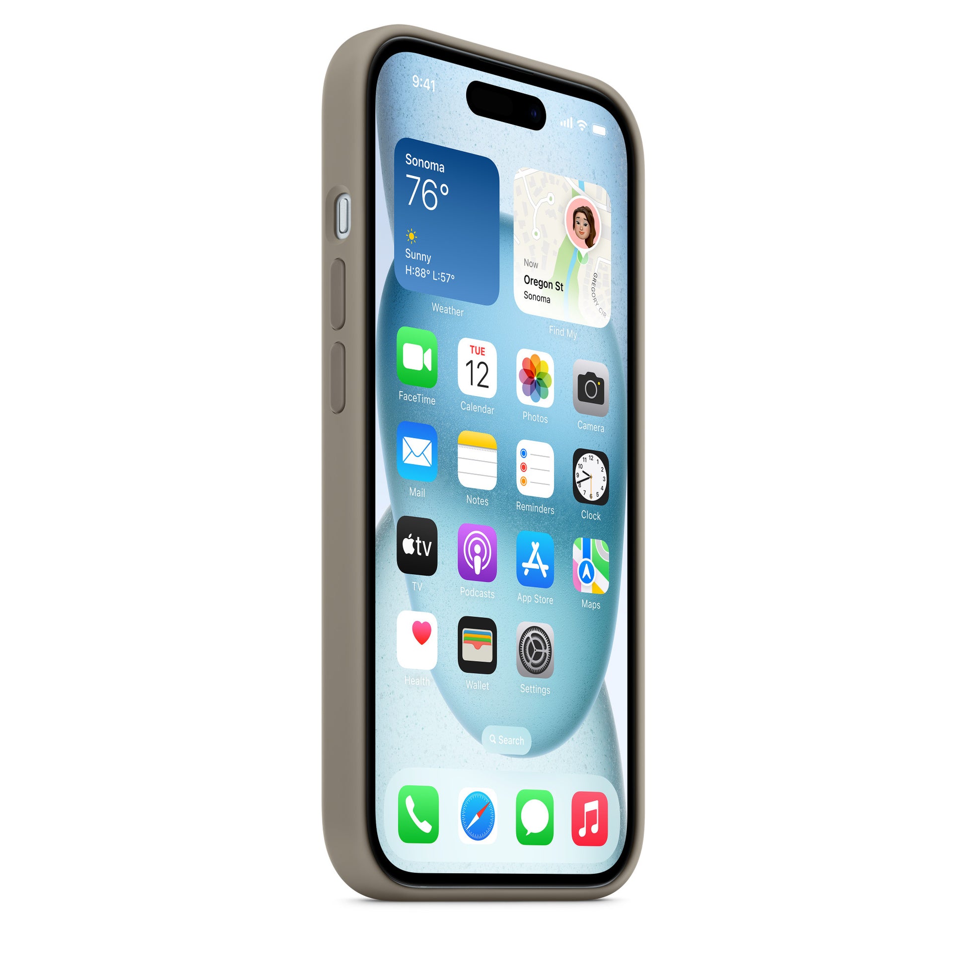 Apple Backcover – für Apple iPhone 15 – Clay – Silikon, MagSafe-kompatibel