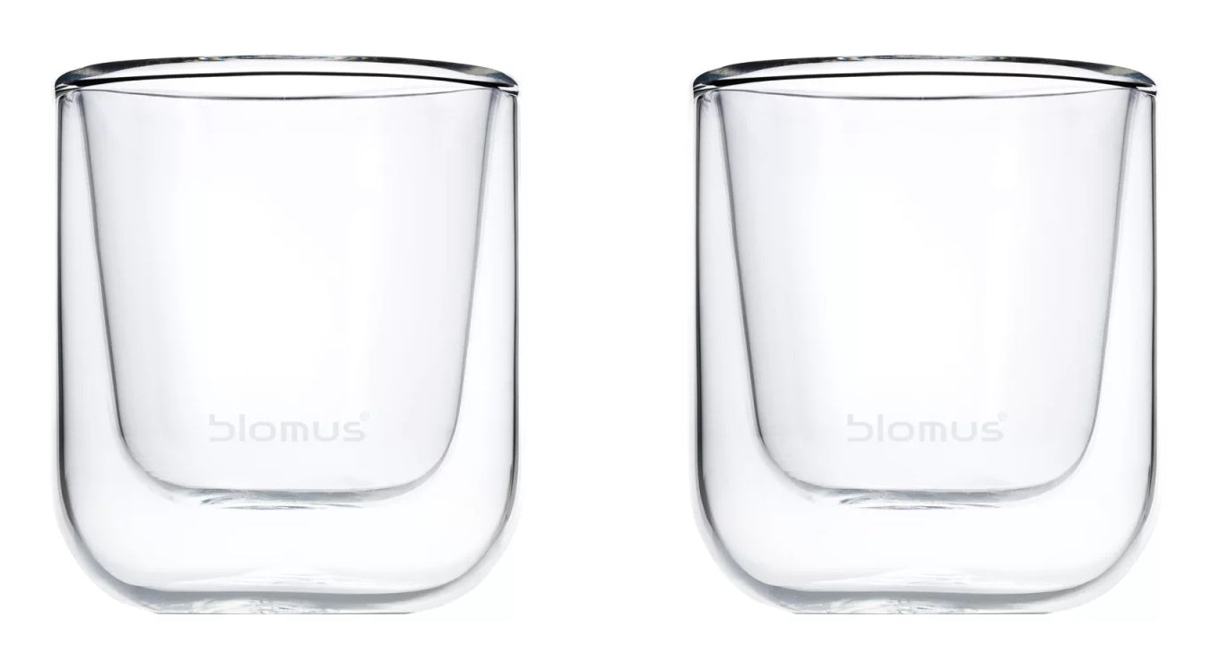 Blomus Espresso-Gläser Nero – 2er Set, 80 ml, Ø 5,8 cm, Glas, doppelwandig, spülmaschinenfest
