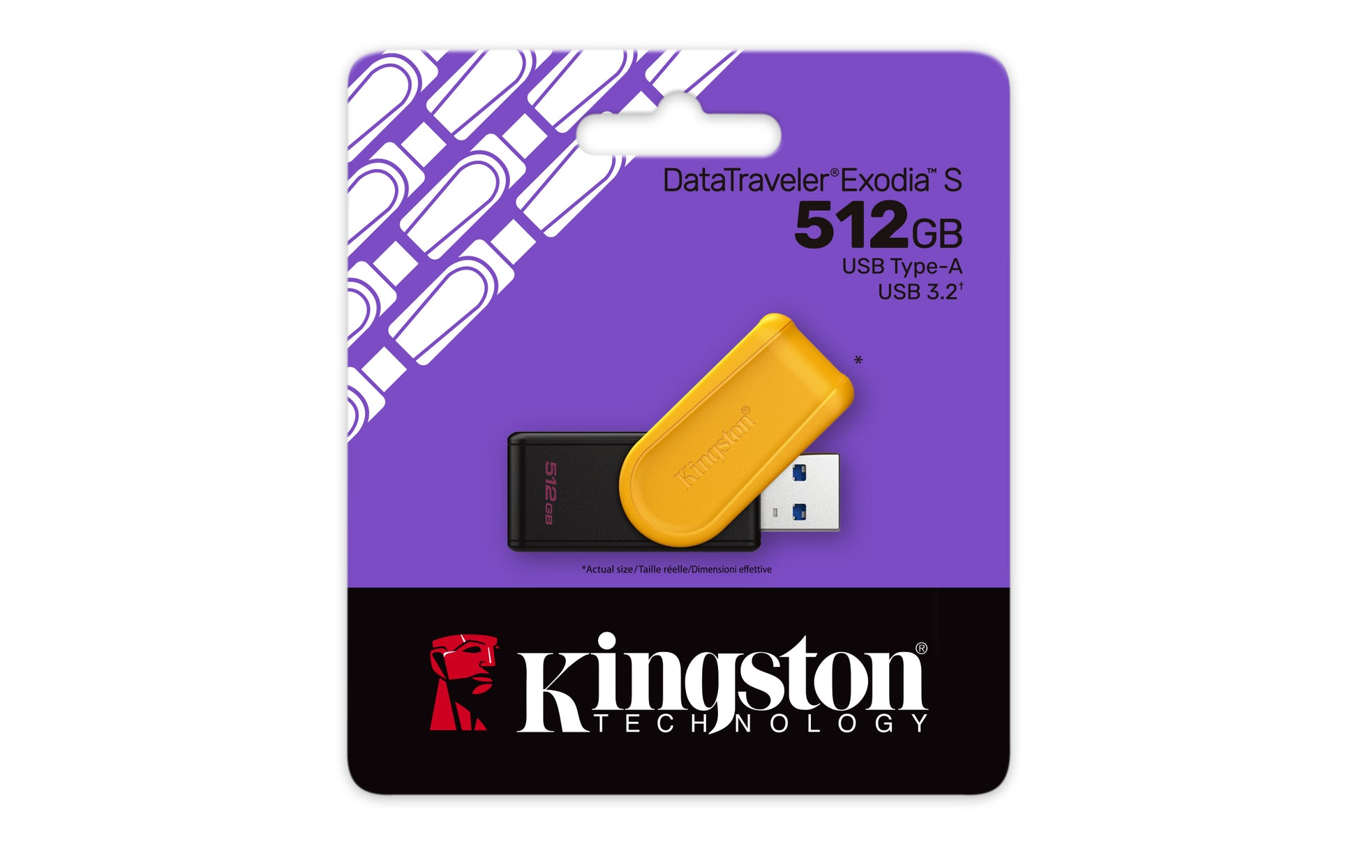 Kingston Technology Kingston DataTraveler Exodia S USB-Stick 512 GB – USB-A 3.2 Gen 1, Drehring, Schwarz, Gelb