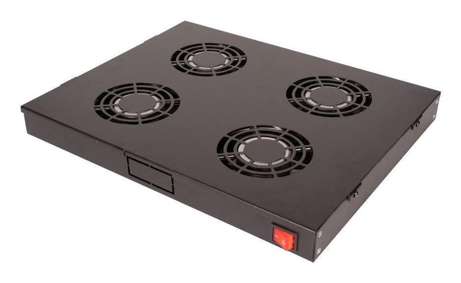 ROLINE 19"-Lüftereinheit, 4x Lüfter, ON/OFF, Schwarz, für 19" Schränke