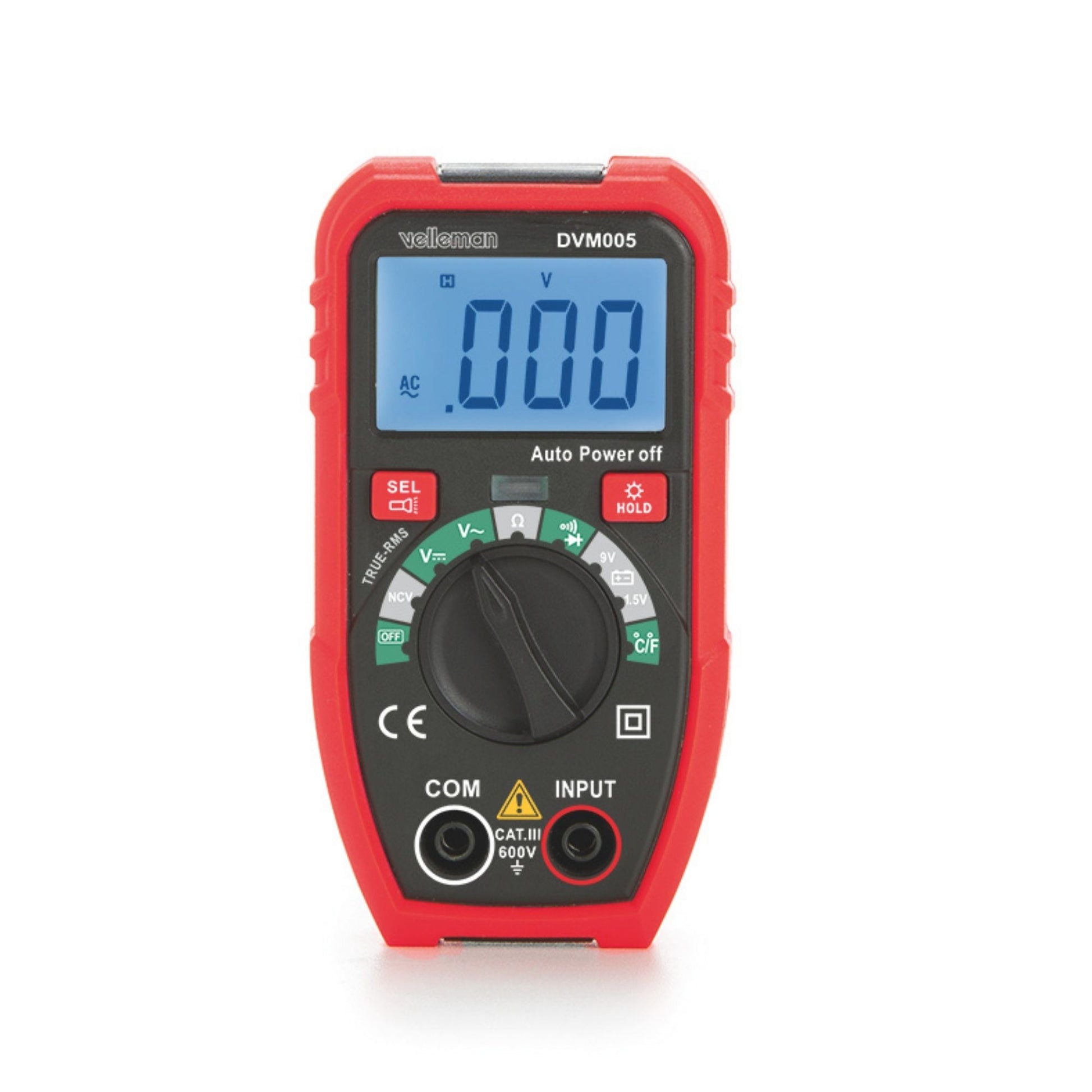 Velleman 473500 – Multimeter – 0,1–20 MΩ, CAT III 600 V, berührungslose Wechselspannungserkennung