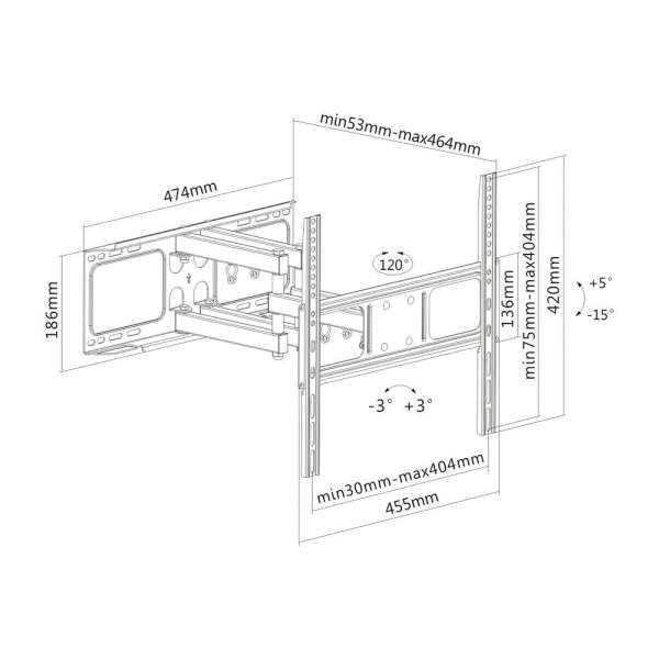 PureMounts Wandhalterung – Vollbeweglich – 26–52" – VESA 200×200–400×400 – bis 40 kg – M-FM41-400