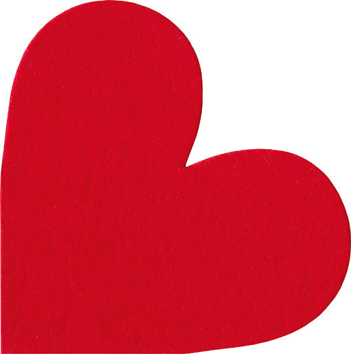 Paper + Design Servietten Herz Rot – 33 × 33 cm, 3-lagig – 12 Stück