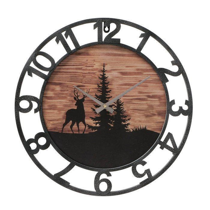 Boltze Wanduhr Ludwig – Ø 45 cm, schwarz, Holz