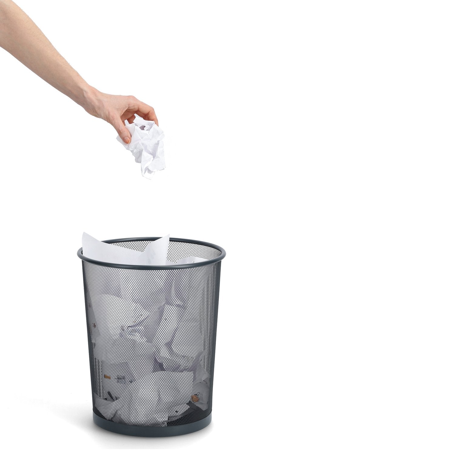Zeller Present Papierkorb – 18 l – Stahl, rund – anthrazit
