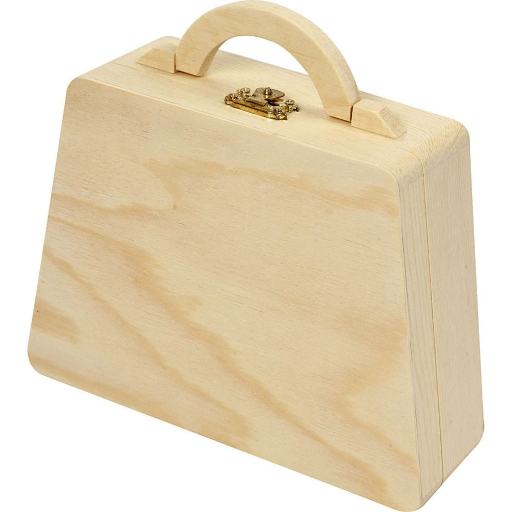 Creativ Company Aufbewahrungsbox – Holz – Braun – mit Griff, mit Verschluss – 175 × 135 × 118 mm