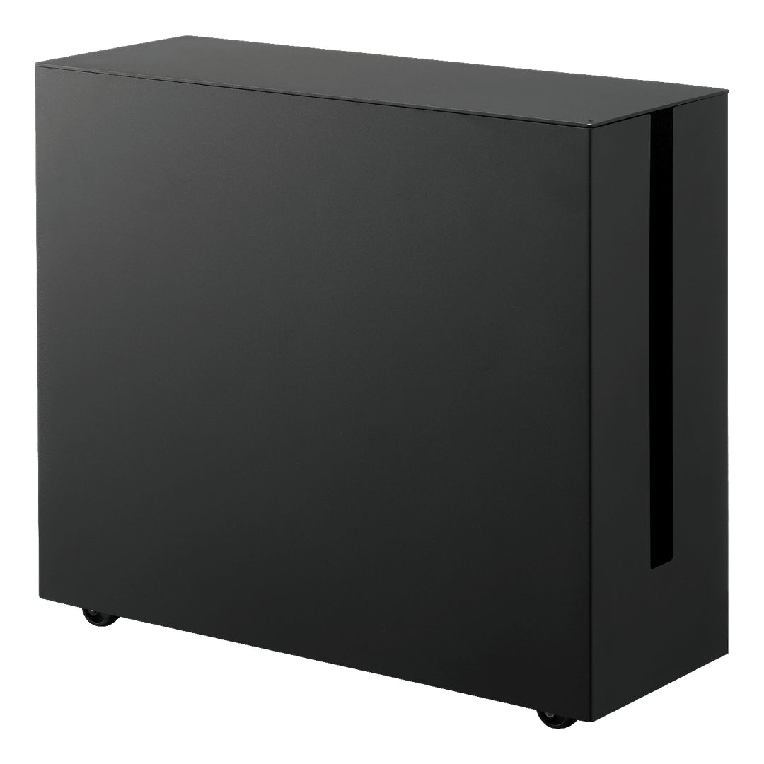 Yamazaki Kabelbox TOWER – 400 mm × 0,15 m, Metall, Schwarz, mit Rollen