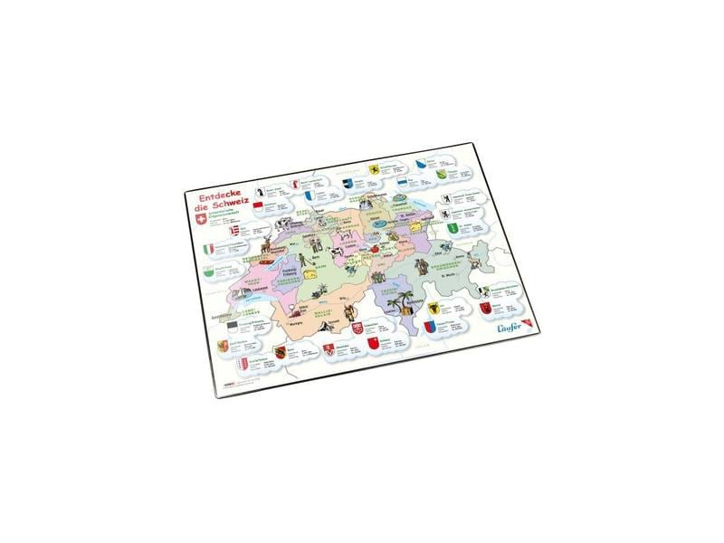 Laufer Schreibtischunterlage – 400 × 530 mm, Kunststoff, Mehrfarbig, Rutschfest