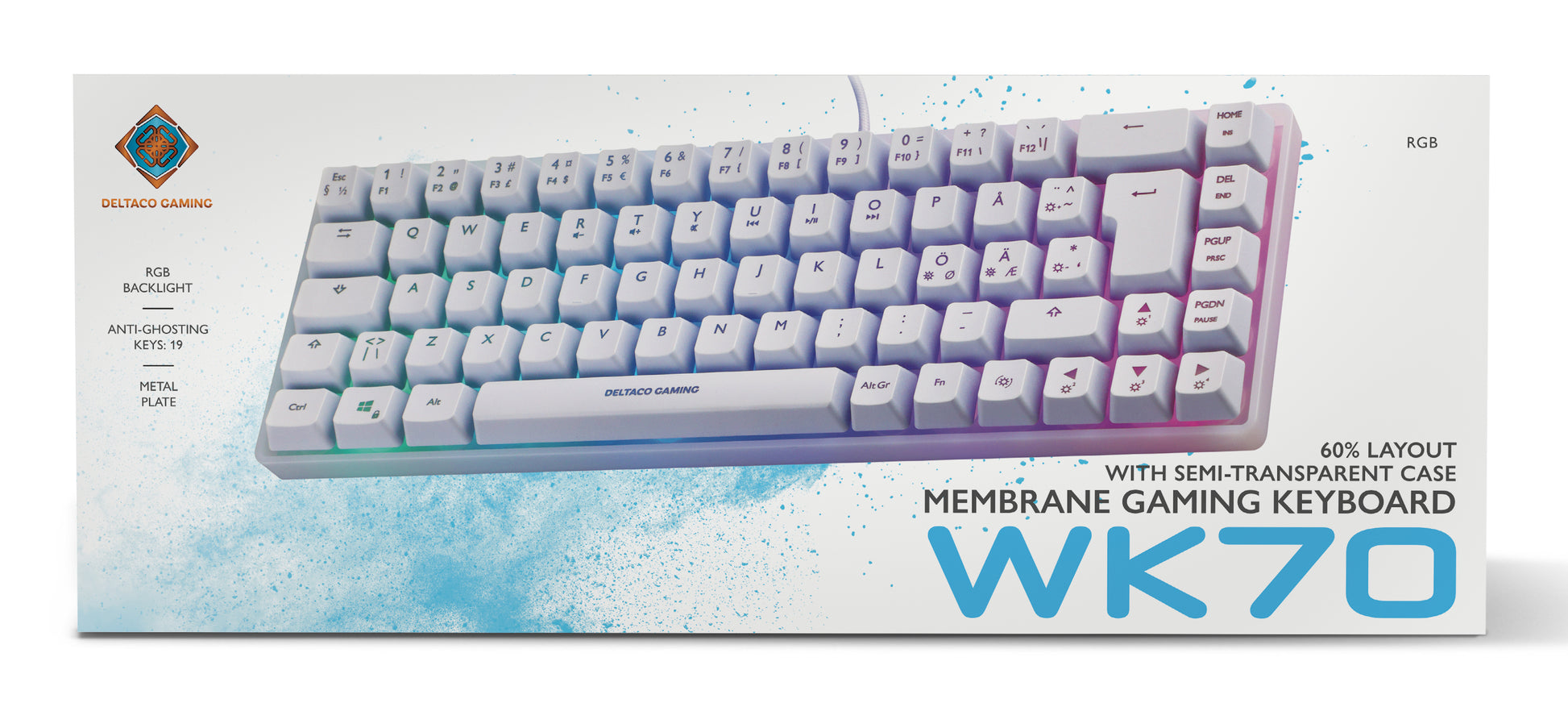 Deltaco Gaming DELTACO GAM-158-W – Mini Tastatur – Membran – Verkabelt – USB-A – QWERTZ (CH) – Ohne Ziffernblock