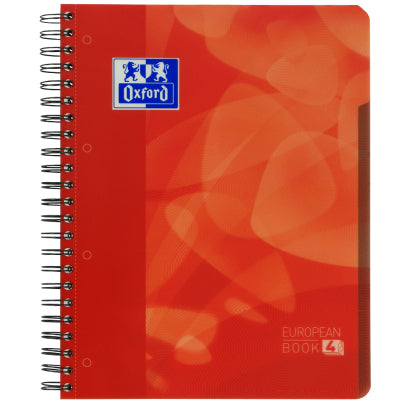 Oxford Collegeblock, A4+, kariert, Spiralbindung, 120 Blatt – rot, für SCRIBZEE App