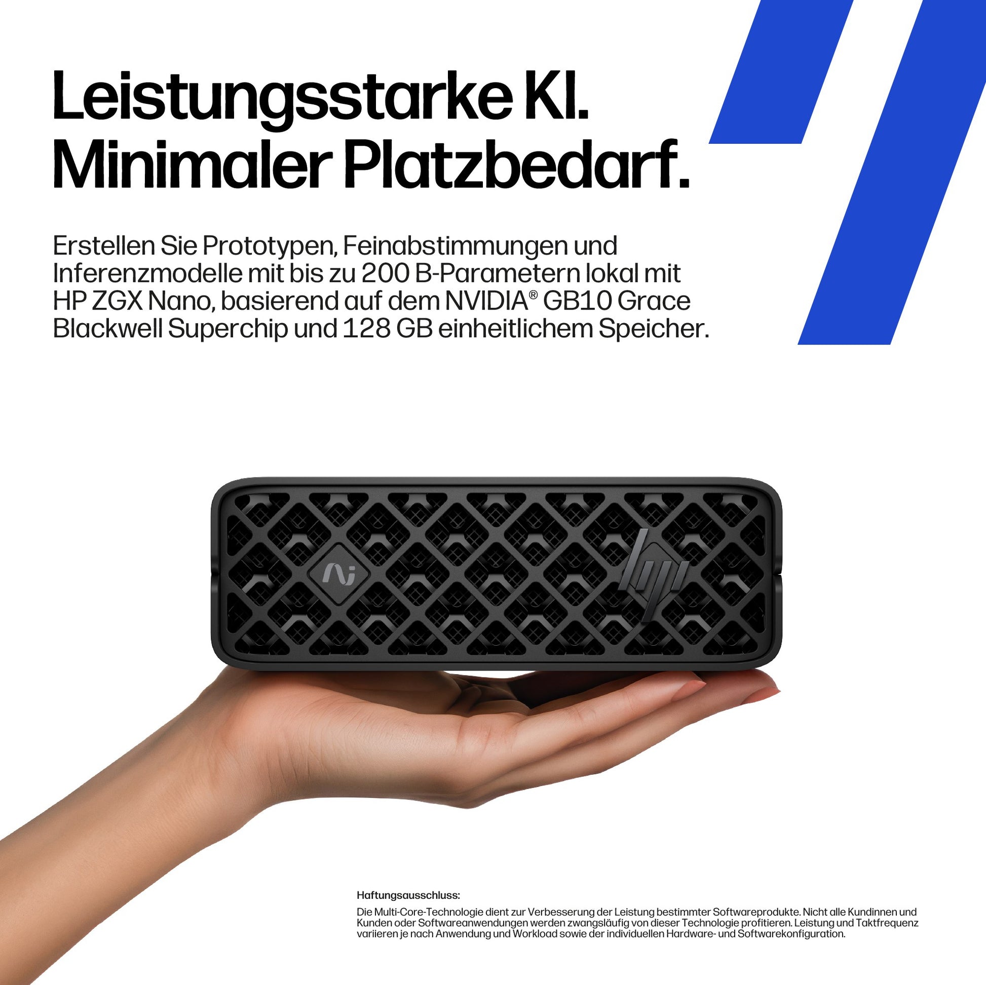 HP ZGX Nano G1n AI Mini PC – Wi‑Fi 7, Ethernet, Bluetooth 5.4 – 150 × 150 × 150 mm