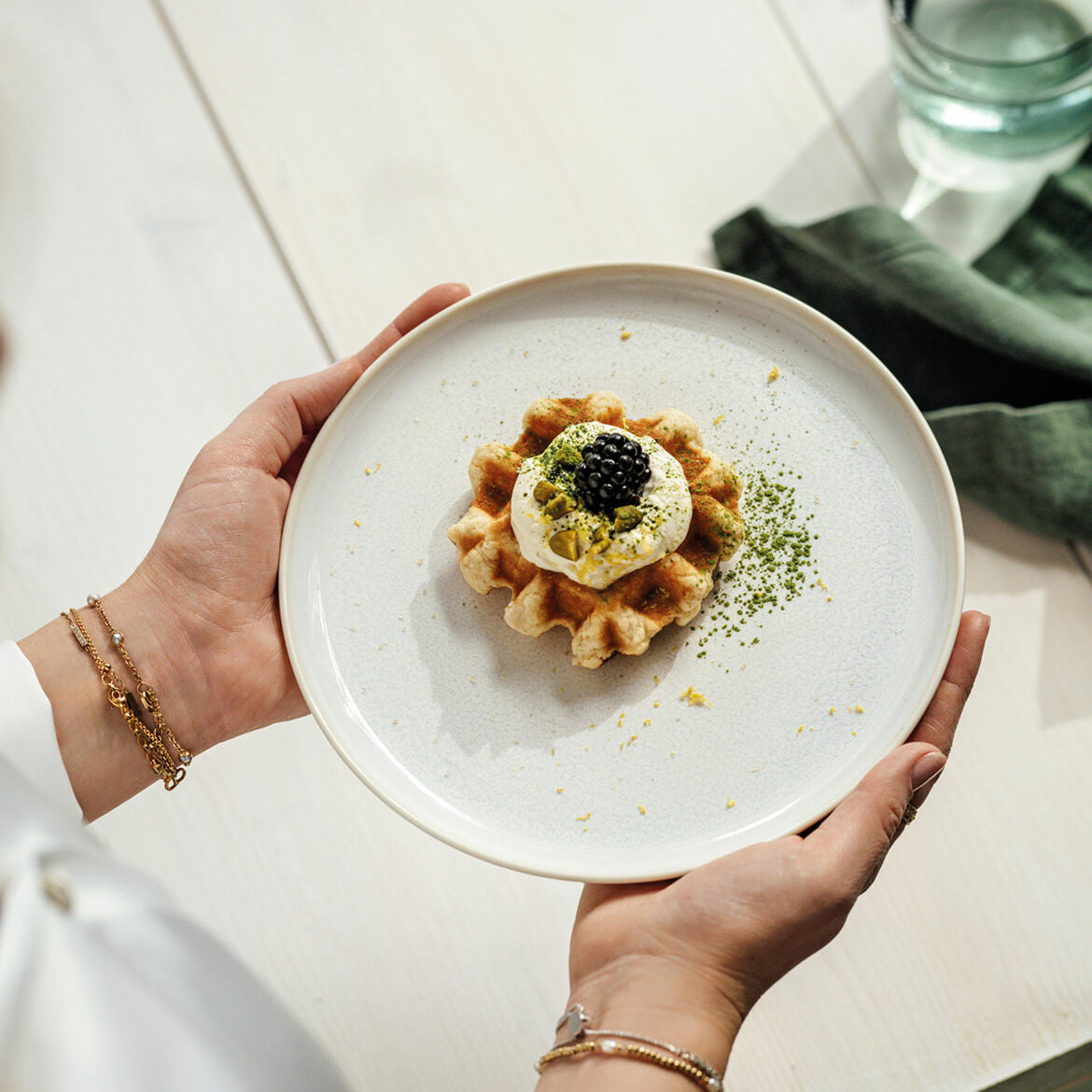Villeroy & Boch Crafted Cott Frühstücksteller – Ø 21 cm, Porzellan, Weiss, 6 Stück